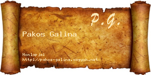 Pakos Galina névjegykártya